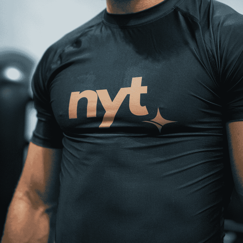 NYT Short Sleeve Sand Centre Logo Rashguard Rashguards NYT 