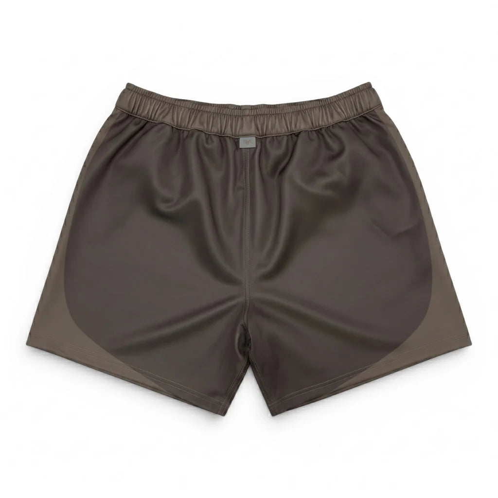 Brown shorts on a white background