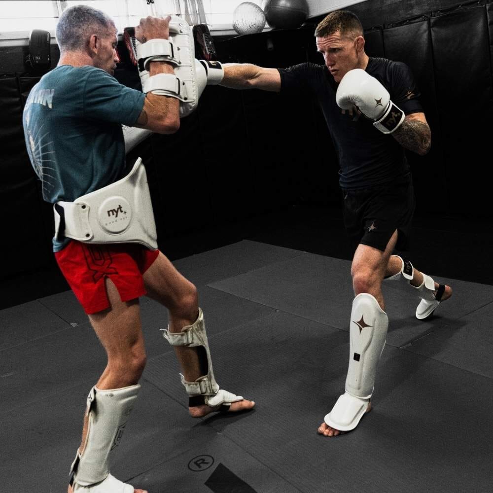 NYT Muay Thai Belly Pad White Belly Pads NYT 