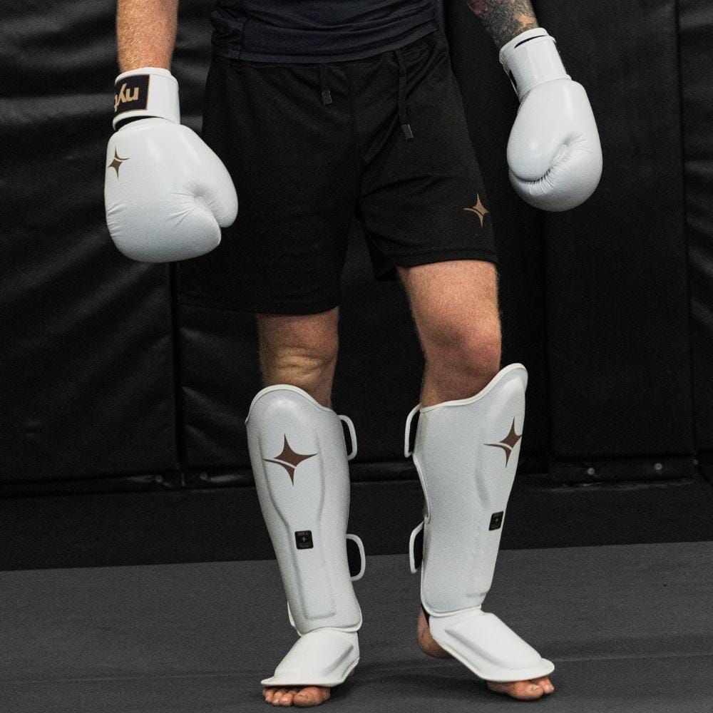 NYT Muay Thai Shin Guards White Shin Guards NYT 