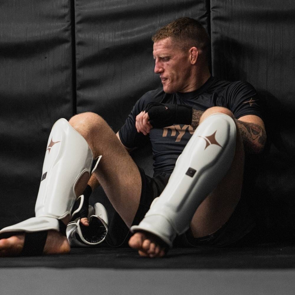 NYT Muay Thai Shin Guards White Shin Guards NYT 