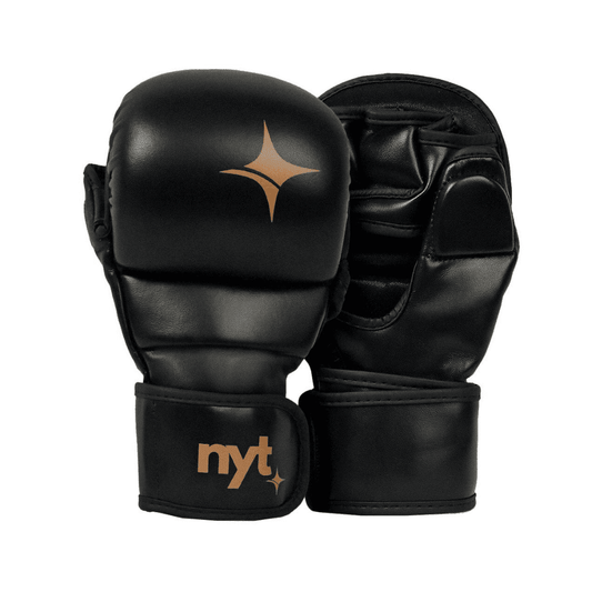NYTmare Series 7oz Kids MMA Sparring Gloves Hybrid Gloves NYT Black/Sand S/M 