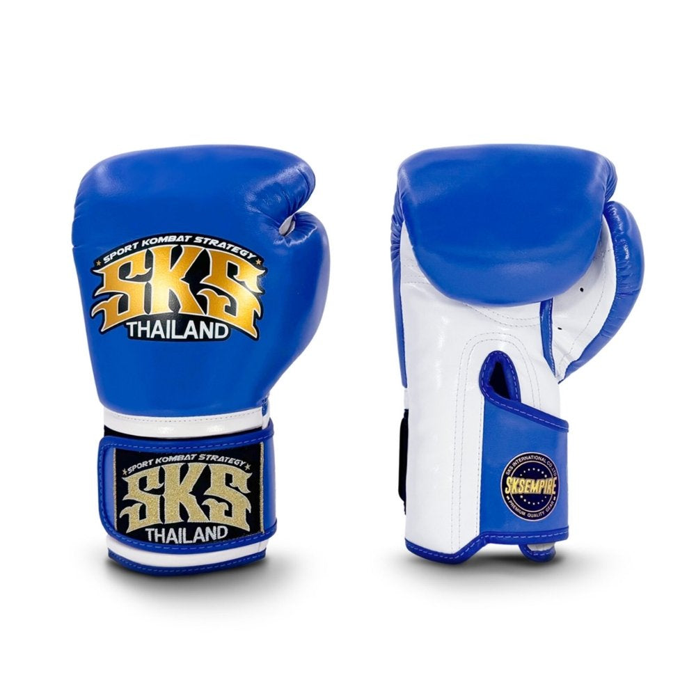 SKS Shadow Strike Hook and Loop Boxing Gloves Blue