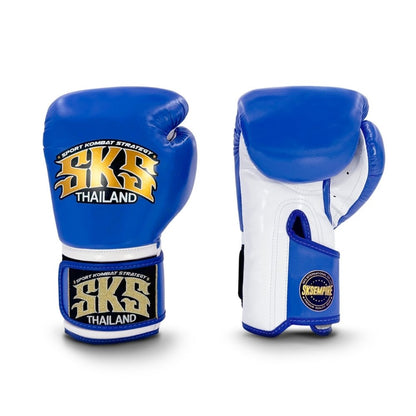 SKS Shadow Strike Hook and Loop Boxing Gloves Blue