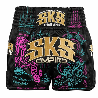 SKS Tiger Conqueror Muay Thai Shorts Black