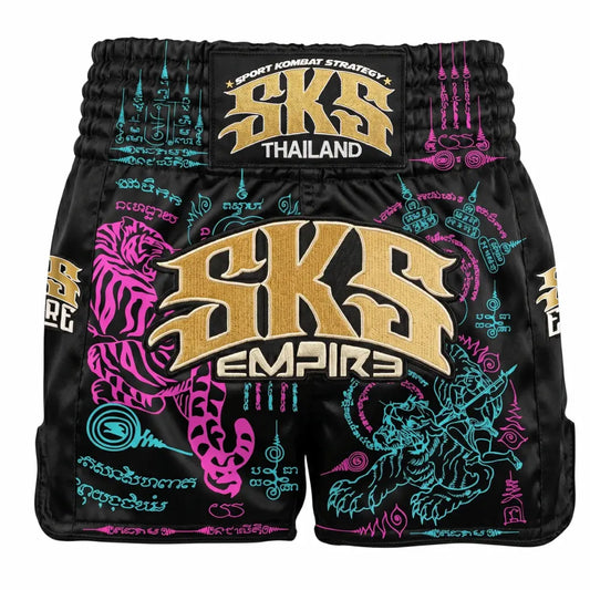 SKS Tiger Conqueror Muay Thai Shorts Black