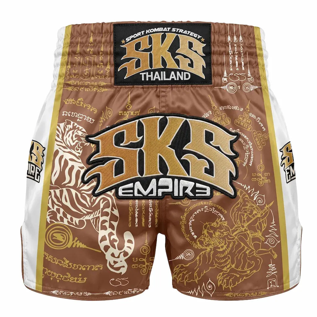 SKS Tiger Conqueror Muay Thai Shorts Brown