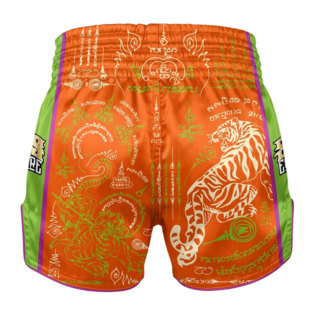 SKS Tiger Conqueror Muay Thai Shorts Orange