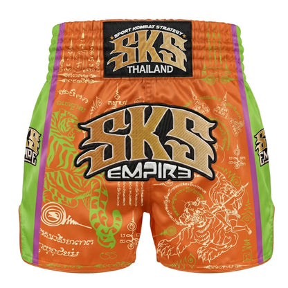 SKS Tiger Conqueror Muay Thai Shorts Orange
