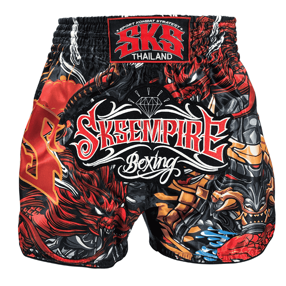 SKS Eragon Muay Thai Shorts Muay Thai Shorts SKS Black/Red XXX Small 