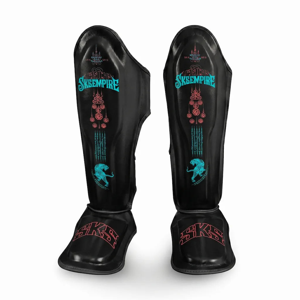 SKS Stickerbomb Muay Thai Shin Guards Black