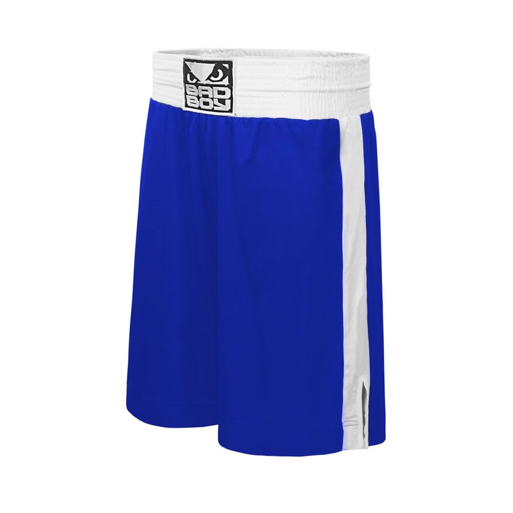 Bad Boy Stinger Amateur Boxing Shorts Blue Left Side