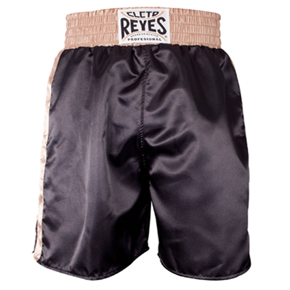 Cleto Reyes Satin Classic Boxing Trunk Black/Gold Front