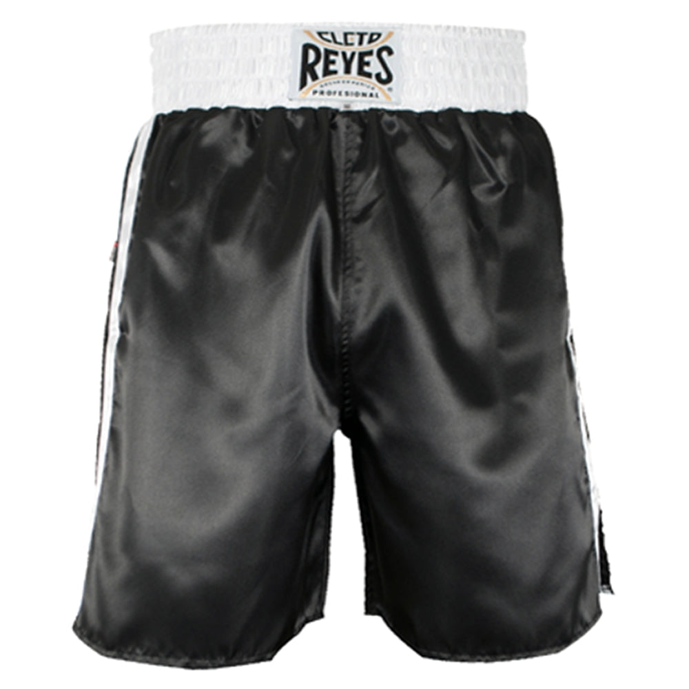 Cleto Reyes Satin Classic Boxing Trunk Black/White Front