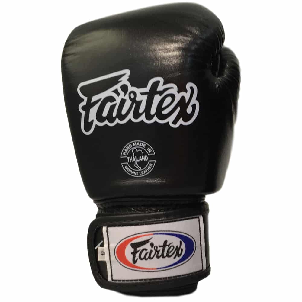 Fairtex BGV1 Tight Fit Universal Muay Thai / Boxing Gloves Kids Black Top