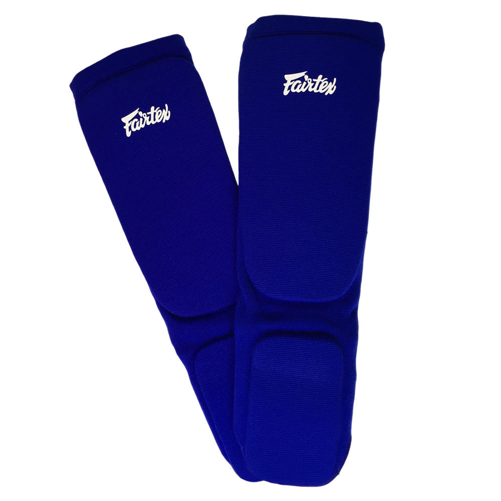 Fairtex SPE1 Fabric Shin Pads Blue Front