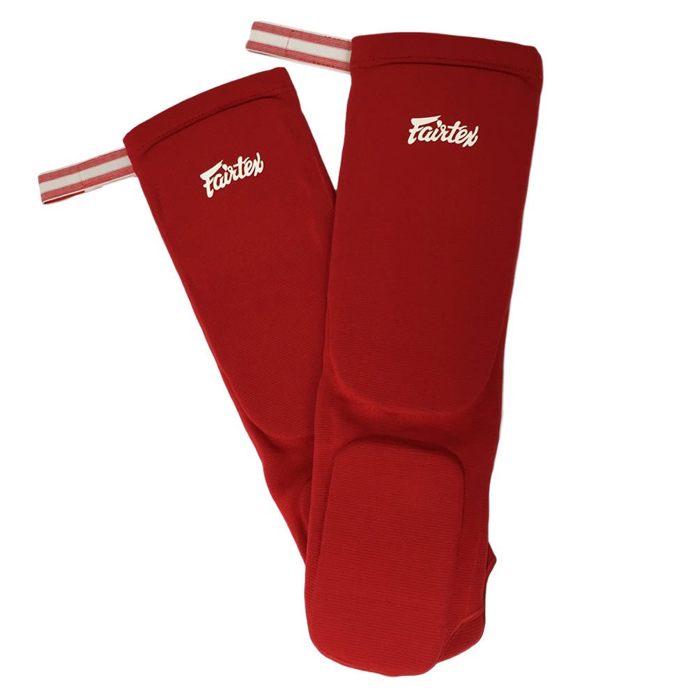 Fairtex SPE1 Fabric Shin Pads Red Front