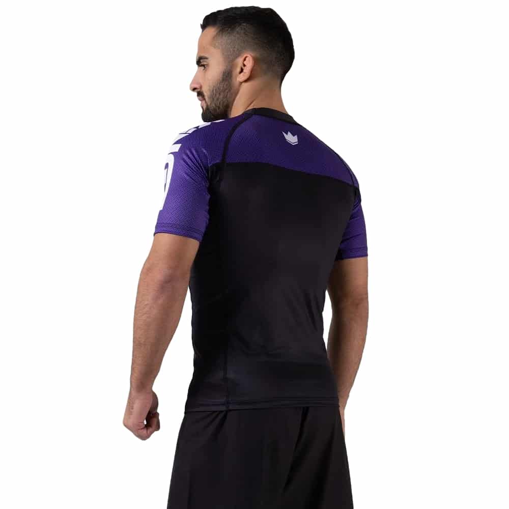 Kingz Performance Short Sleeve Rashguard Purple Back