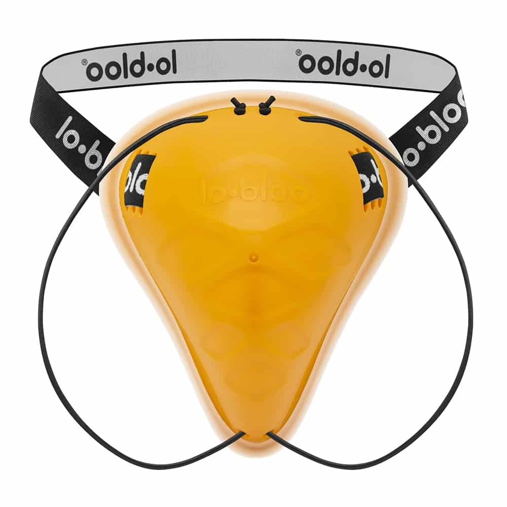 lobloo AEROFIT Mens Professional Athletic Groin Cup Yellow Front